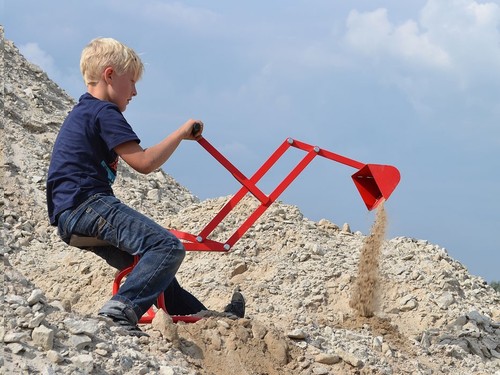 sand pit with digger