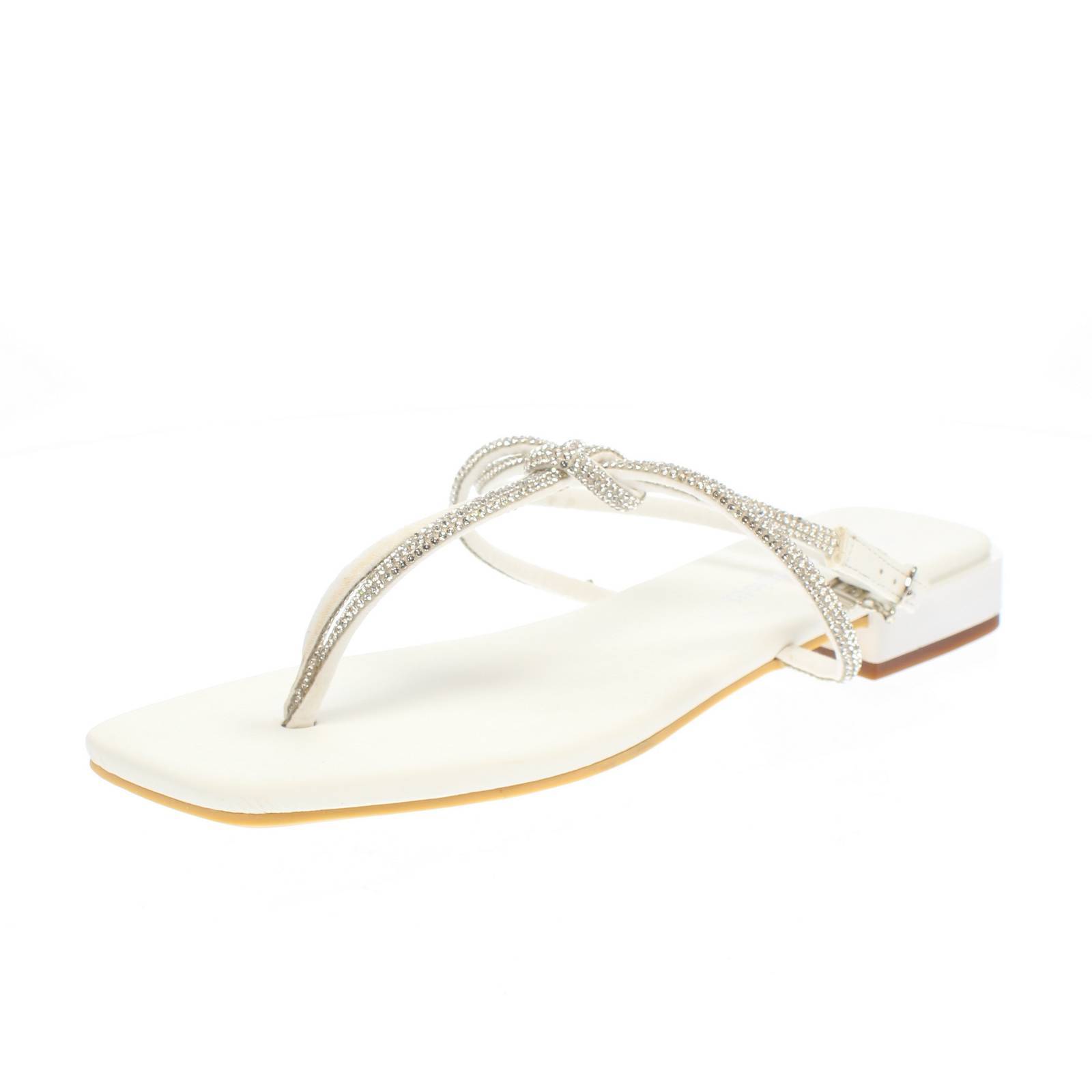 Laura Biagiotti Infradito в Тессуто-кон-Страсс-Бьянко - Талья 35 [22 см] Donna