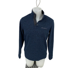 Eddie Bauer Men's Medium Pullover Sweater Quarter Zip Radiator Fleece Mock W22