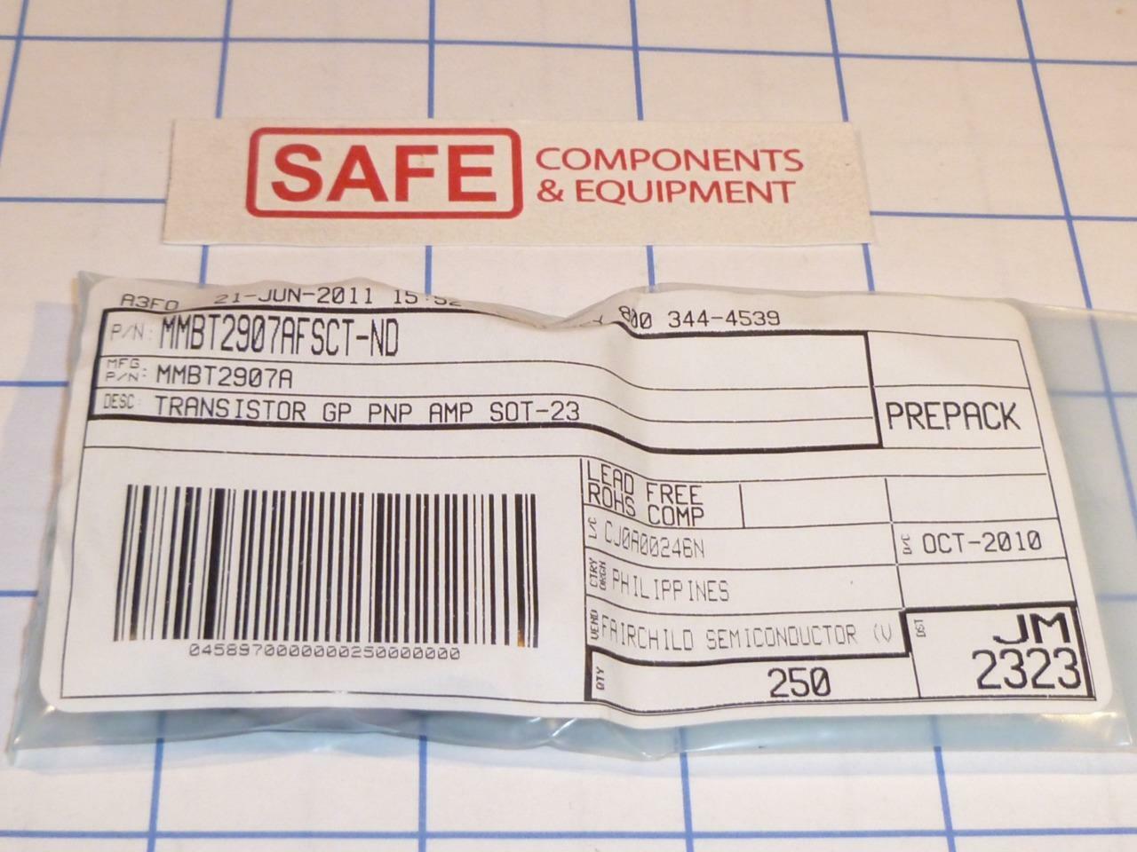 Fairchild MMBT2907A Transistor QTY-250 Bopolar BJT 0.8A 60V 350mW PNP SMD MM-674