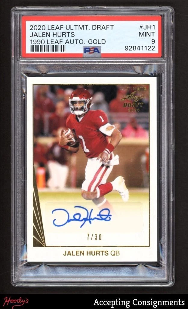 Jalen Hurts Leaf Ultimate Draft 1990 Leaf Autographs #JH1 Gold