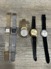 Vintage Lot Of 5 Men’s Wrist Watches  (3) Timex indiglo, Futura, Helsbro As is