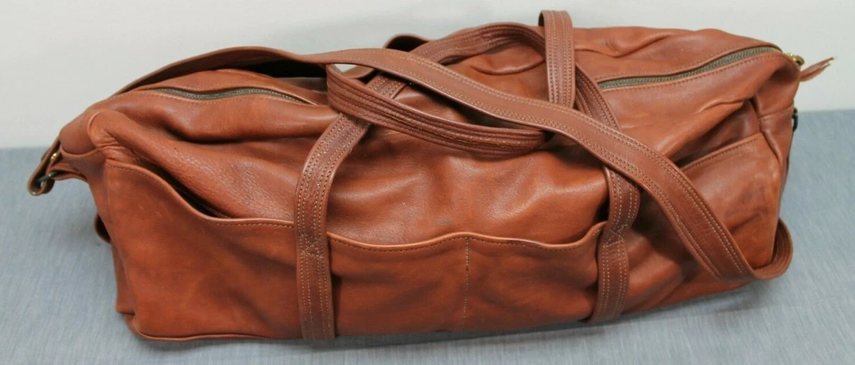 True Vintage 70s So Soft Leather Carry On Duffle Bag Eureka Talon Zip Travel