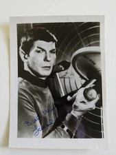 Vtg Early 1967 Leonard Nimoy Mr. Spock Star Trek Stock Autographed 5 x 7 Photo