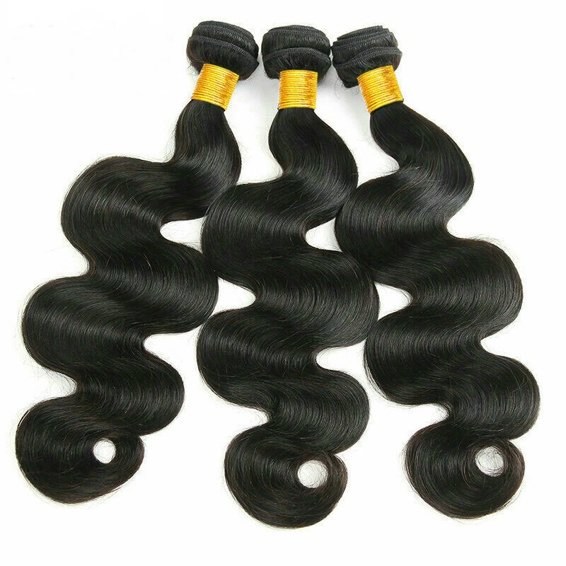 #1B Body Wave Human Hair Bundles 1/3/4 Pcs Virgin Remy Hair Extensions Ship US - Image 2 of 4