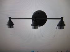 Hampton Bay Marsden 23.5 in. 3-Light Matte Black Contemporary Vanity Light