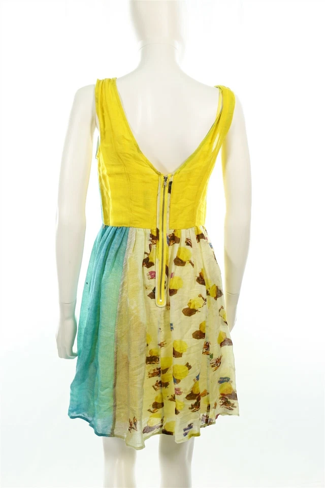 Vestido de sol Plenty by Tracy Reese 139203 amarillo sin mangas para mujer talla pequeña Foto 3 de 4