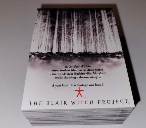 1999 The BLAIR WITCH PROJECT Complete CARD SET 72 NM/MT HIGH GRADE Topps Horror - Picture 1 of 6