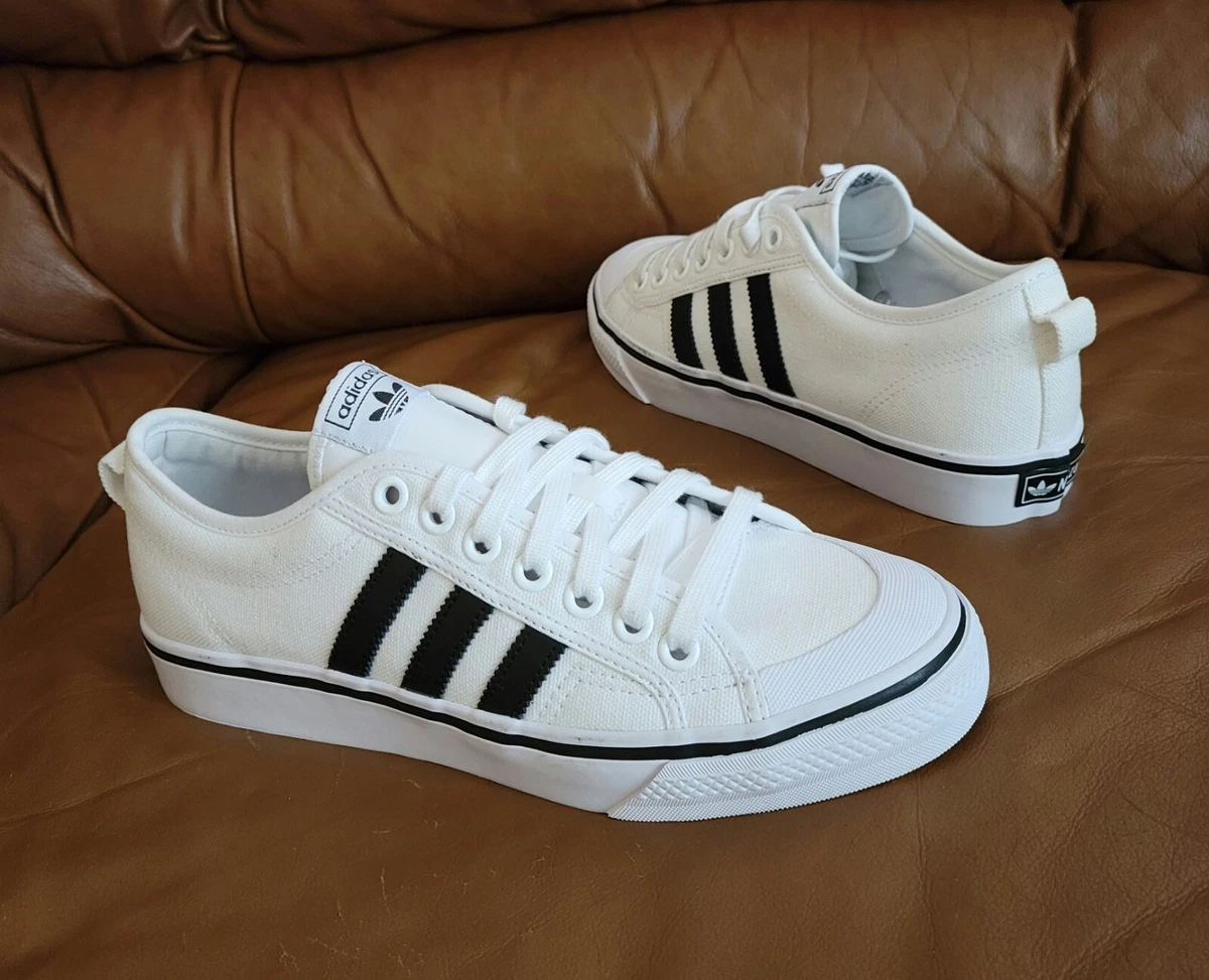 VVNDS 2020 Adidas 3-Stripes White Black Canvas Shoes Size 8.5 (or 8.5Y) | eBay