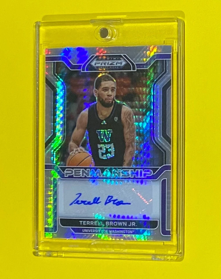 2022 Prizm Draft Terrell Brown Jr College Penmanship HYPER PRIZM SP #CP-TBJ AUTO - Image 2 of 4