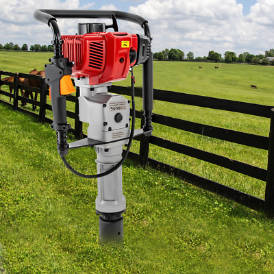 #ad 2.3HP Heavy Duty Gas Powered 52CC Fence Pile Driver T Post Push Gasoline Engine $284.80