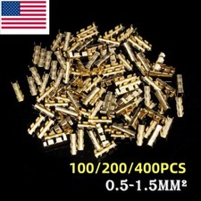 100/200/400PCS Cable Electrical Wire Connectors Brass Crimp Terminals 0.5-1.5mm