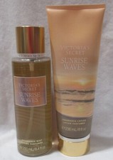 Victoria's Secret Fragrance Mist  Lotion Set Lot of 2 SUNRISE WAVES amber