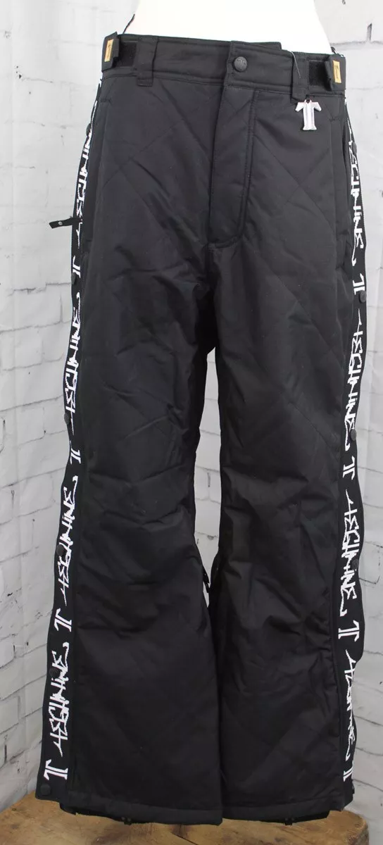Technine Men s Insulated Tear Away Ski and Snowboard Pants Black Rugby New