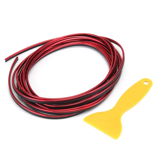 5M Car Grille Interior/Exterior Decoration Chrome Styling Molding Trim Strip Red - Picture 6 of 7