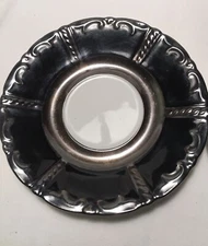 Vintage Dekor RW Bavaria Feinsilber Porcelain Silver Saucers 2 Antique German