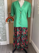80s vintage green gold button jacket 12-14  so cute By Noto