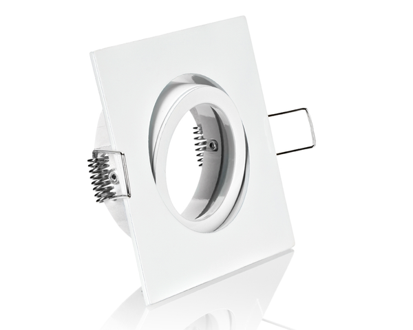 6X Led Einbaustrahler 4-Eckig Weiß Schwenkbar Klickverschluss GU10 GU5.3-image
