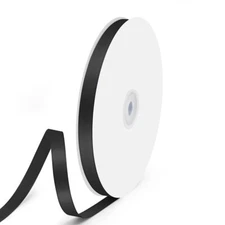 3/8" x 100 Yards Satin Ribbon - Black Silk Ribbon with Spool - Ideal for Gift...