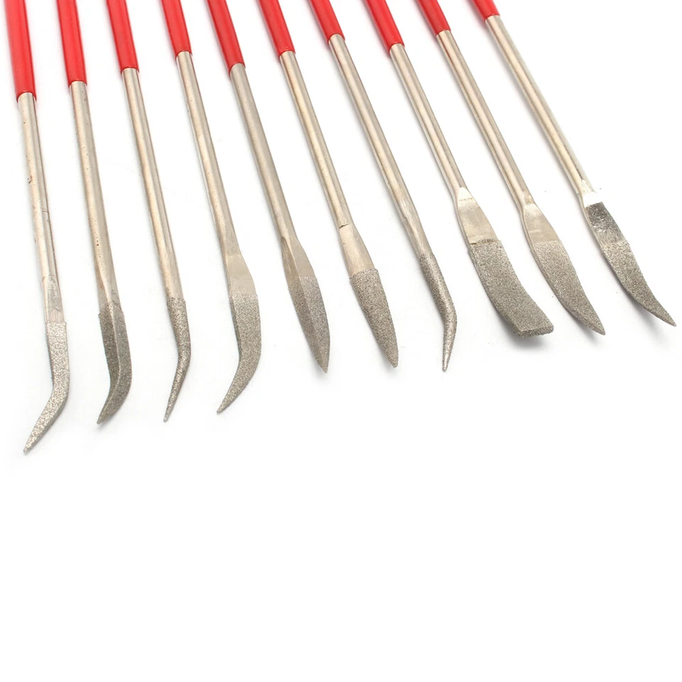 Needle File Set Jewelery Diamond Carving Metal Glass Stone Wood Craft Tool 10pcs - Image 3 of 4