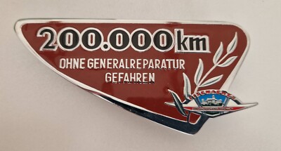 200,000 km GDR emblem for Wartburg 311 / 312 / 313 radiator grille-New