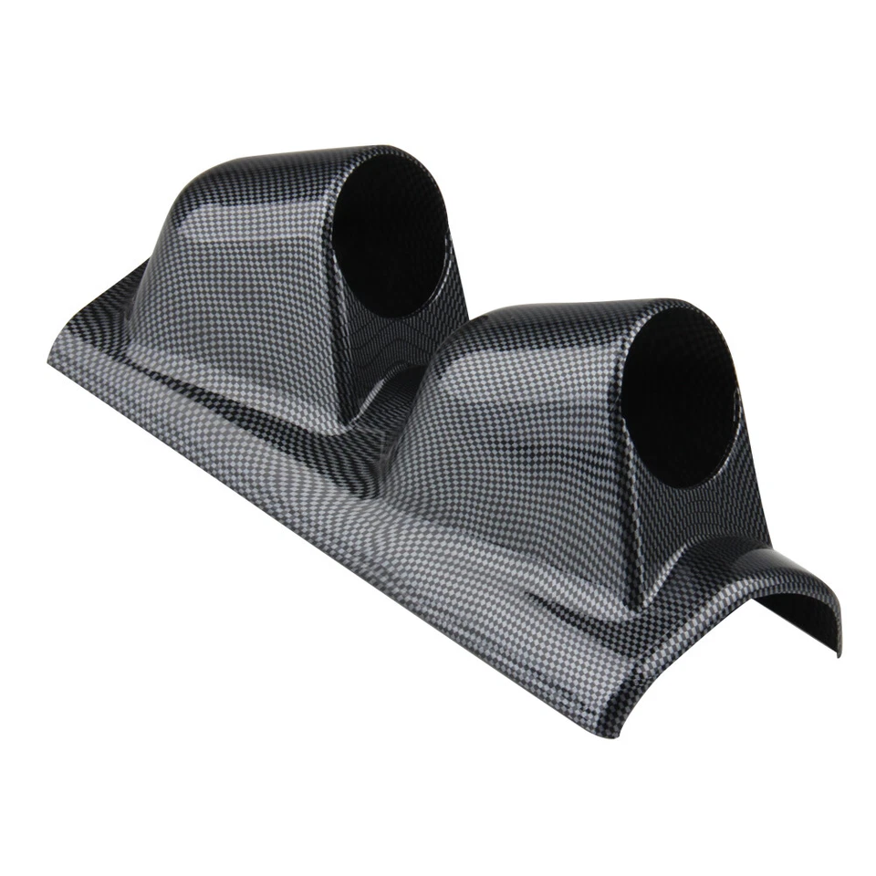 Carbon Fiber 2" 52mm Left Driver A Pillar Dual 2 Hole Gauge Holder Pod Universal - Image 4 of 4