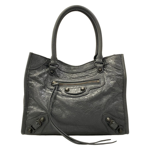 BALENCIAGA Le City Mini 852608 Dark Gray Leather Tote Bag