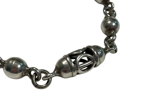 Retro Vintage Taxco Sterling Silver Bird Cage-Link Bracelet, 7” - Bild 2 von 6