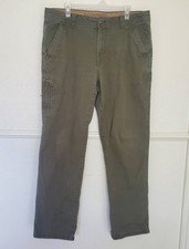Legendary Outfitters Men's 36x32 Olive Green Canvas Work Pants Stretch Utility