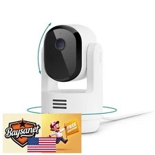 Arlo Essential Indoor Pan-Tilt 2K Security Camera Person/Animal Detect White