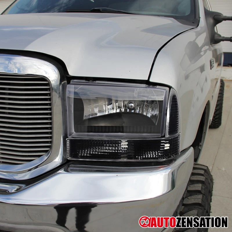 Fit 1999-2004 Ford F250 F350 F450 Black Bumper Corner Lights Signal Parking Lamp Foto 2 de 4