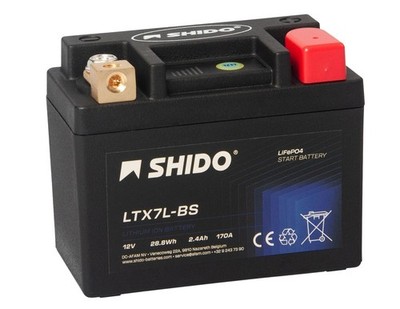 Shido LTX7L-BS Lithium Ionen Batterie 12V LiFePO4 (YTX7L-BS FTX7L-BS)