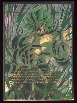 Broly E-103 Energy Marker Card Dragon Ball Fusion World Championship 2025 Finals