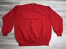 Vintage 90s Jerzees Red Crewneck Sweatshirt XL Made in USA KING Spellout Mens