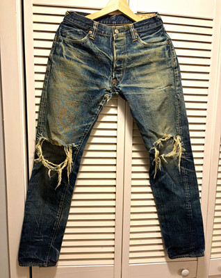 Vintage Japanese Denim Women s Distressed Jeans Blue W32 x L31 Made in Japan