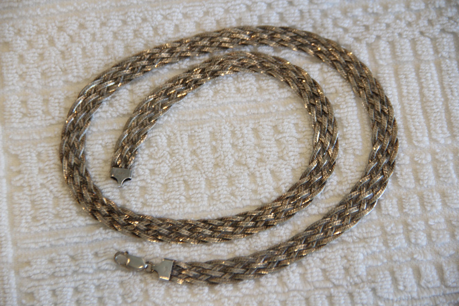 ISC Solid Sterling Silver Braided Herringbone Nec… - image 4