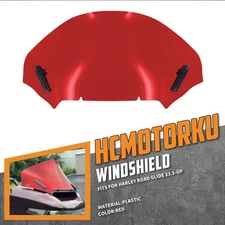 Red 13" Wave Windscreen Windshield For Harley 2024-2025 Touring Road Glide FLTRX