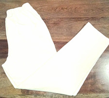 Lands' End Women  s Pants White Solid Pull-On Elastic Waist Regular Size S