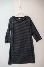 Ann Taylor LOFT L midi shirt dress striped gray
