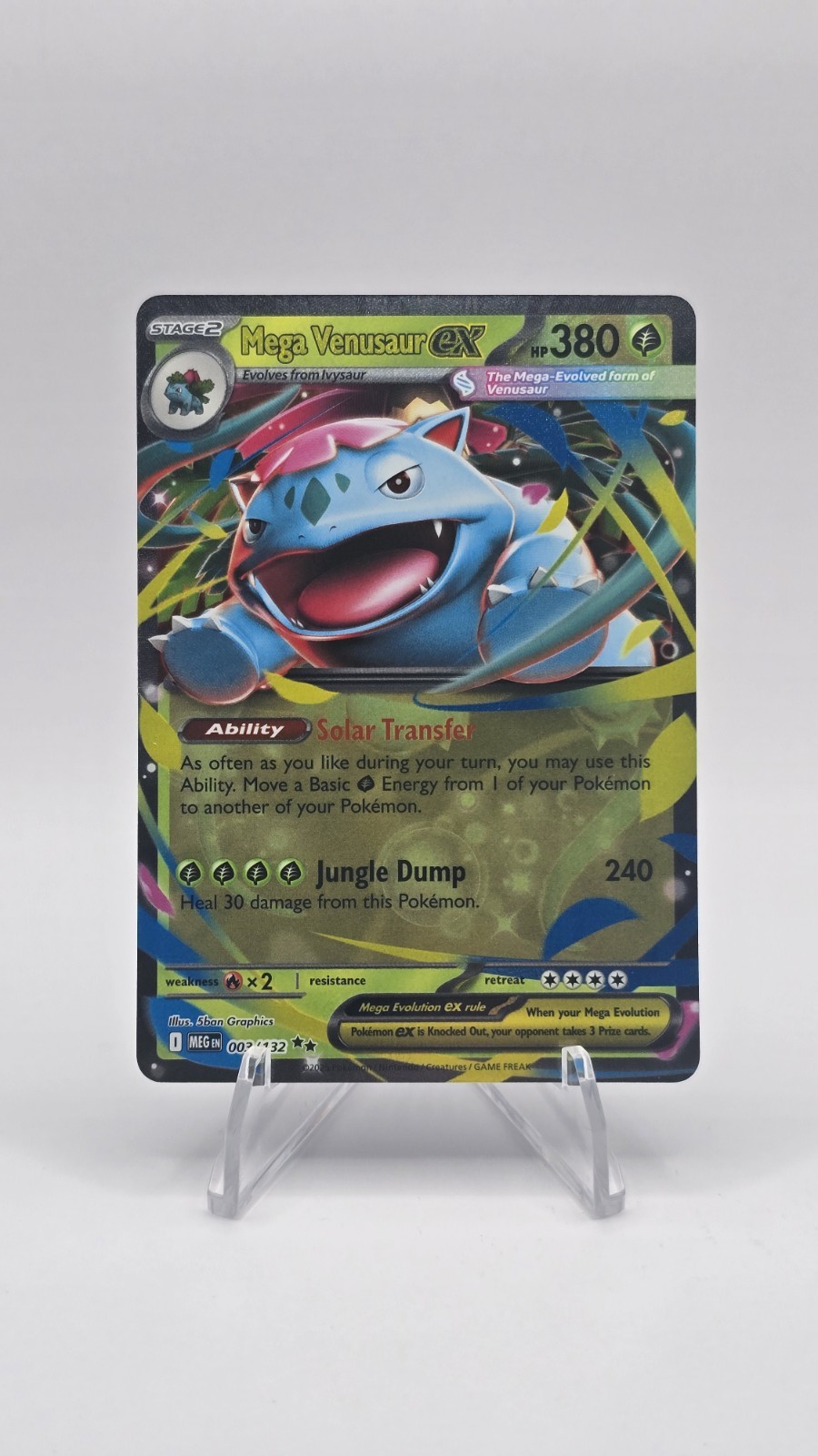 Mega Venusaur ex 003/132 Double Rare Holo NM Pokemon ME01: Mega Evolution