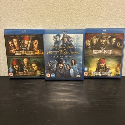 LOT of 5- Pirates of the Caribbean ENTIRE SERIES - Blu-ray + DVD 2-Disc Sets