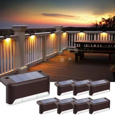8 Pack Solar Deck Lights Outdoor Waterproof Led Solar lights for Outdoor Stairs