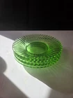 Vintage Depression Glass Green Plates Set Of 5