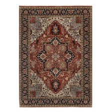 5'2"x7'2" Red Soft Wool Antiqued Fine Heris Re-Creation Hand Knotted Rug R92447