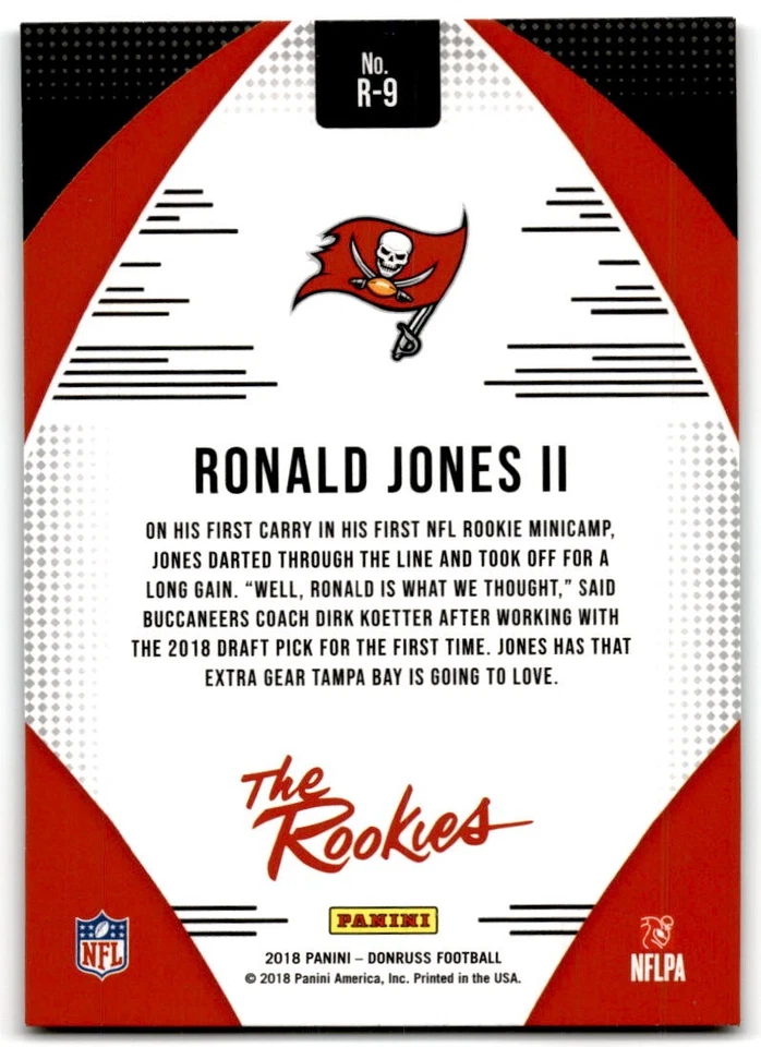2018 Donruss #R-9 Ronald Jones II The Rookies Tampa Bay Buccaneers - Image 2 of 2