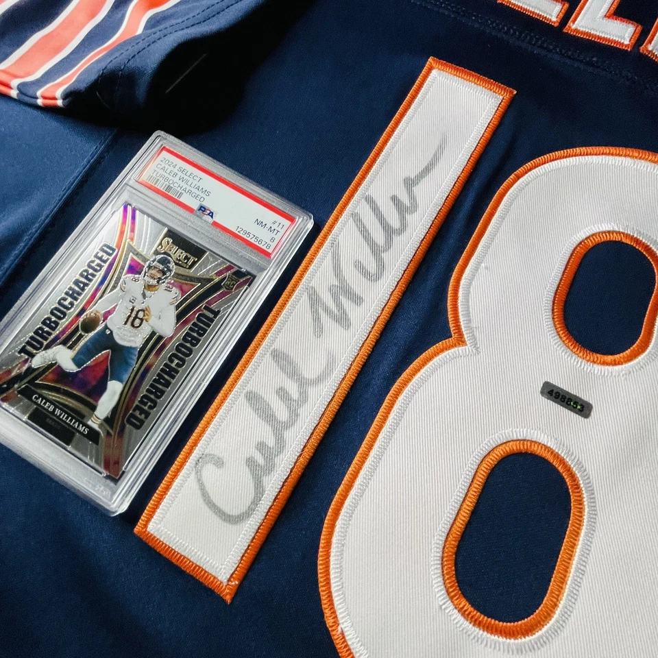 Caleb Williams signed Jersey Blue Nike Autograph Chicago Bears COA PSA CARD - Image 4 of 4