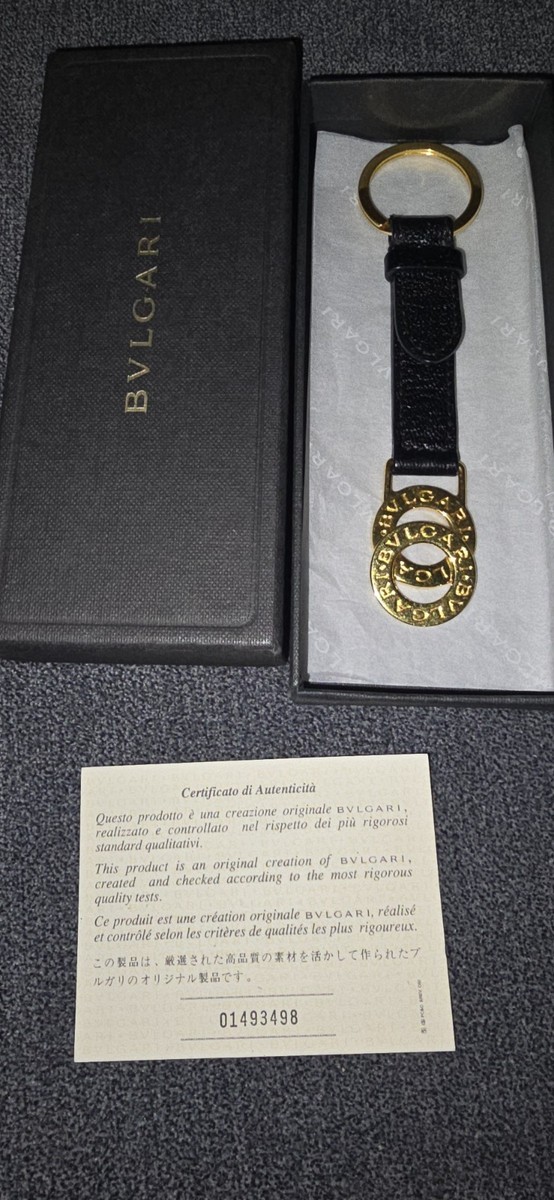 BVLGARI Keyring Black/Gold-Tone ORIGINAL BOX AUTHENTIC CARD | eBay