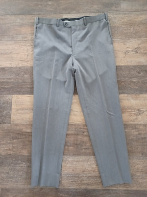 Men's Hockerty iron gray 100s wool slim fit dress pants sz. 36x30