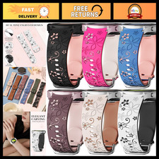 Flower Engraved Watch Band for Samsung Galaxy Watch 7/6/5/4, 40mm  44mm