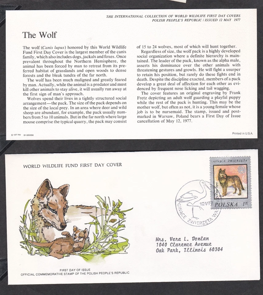 POLONIA 1977 3 PRIMER DÍA CUBIERTA MUNDO VIDA SILVESTRE FONDO WWF + TARJETA + CACHÉ Foto 3 de 3